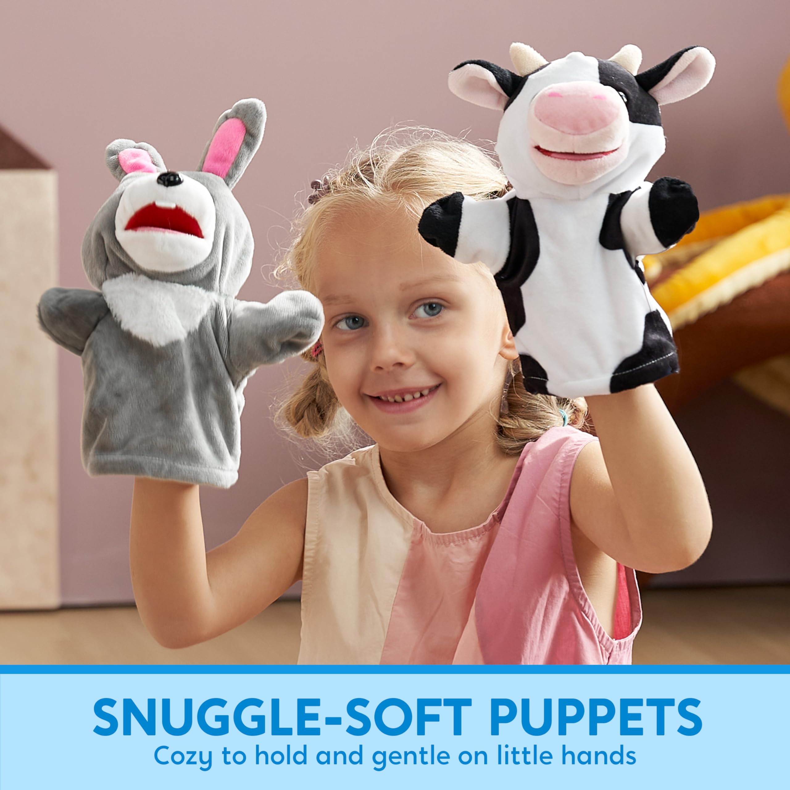 JOYIN sheep hand puppet with soft fabric; boosts tactile exploration and creative play