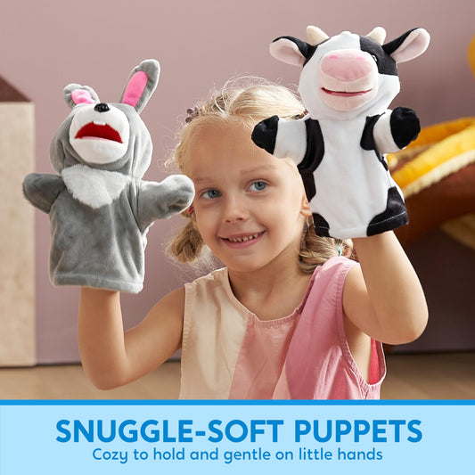 JOYIN sheep hand puppet with soft fabric; boosts tactile exploration and creative play