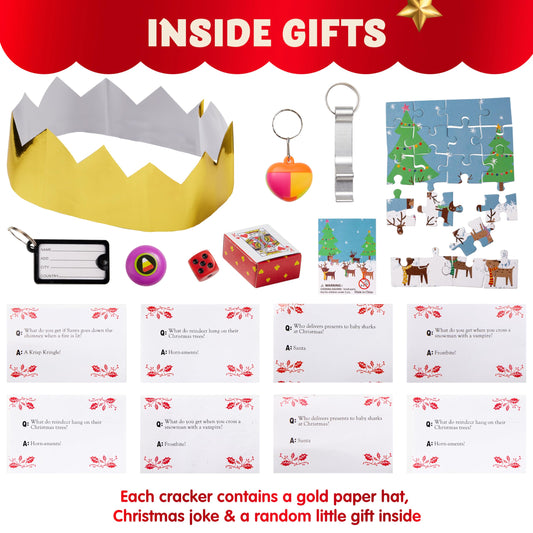 JOYIN 8-pcs Christmas no-snap party favor shows ring toss inside for party fun