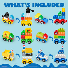 JOYIN 80Pcs Toddlers Car Building Blocks Set: imaginative play with varied vehicle designs