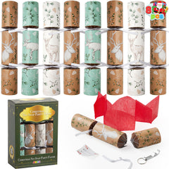 JOYIN 8-pack Christmas Reindeer favor with hat and jokes for festive table decor.