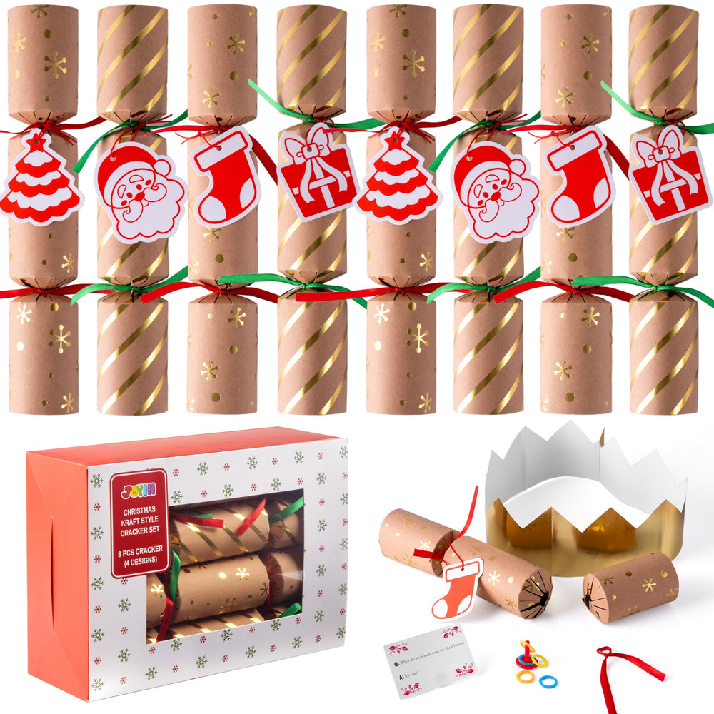 JOYIN 8-piece Christmas table favor, design A front adds festive charm to holiday dinners