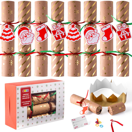 JOYIN 8-piece Christmas table favor, design A front adds festive charm to holiday dinners