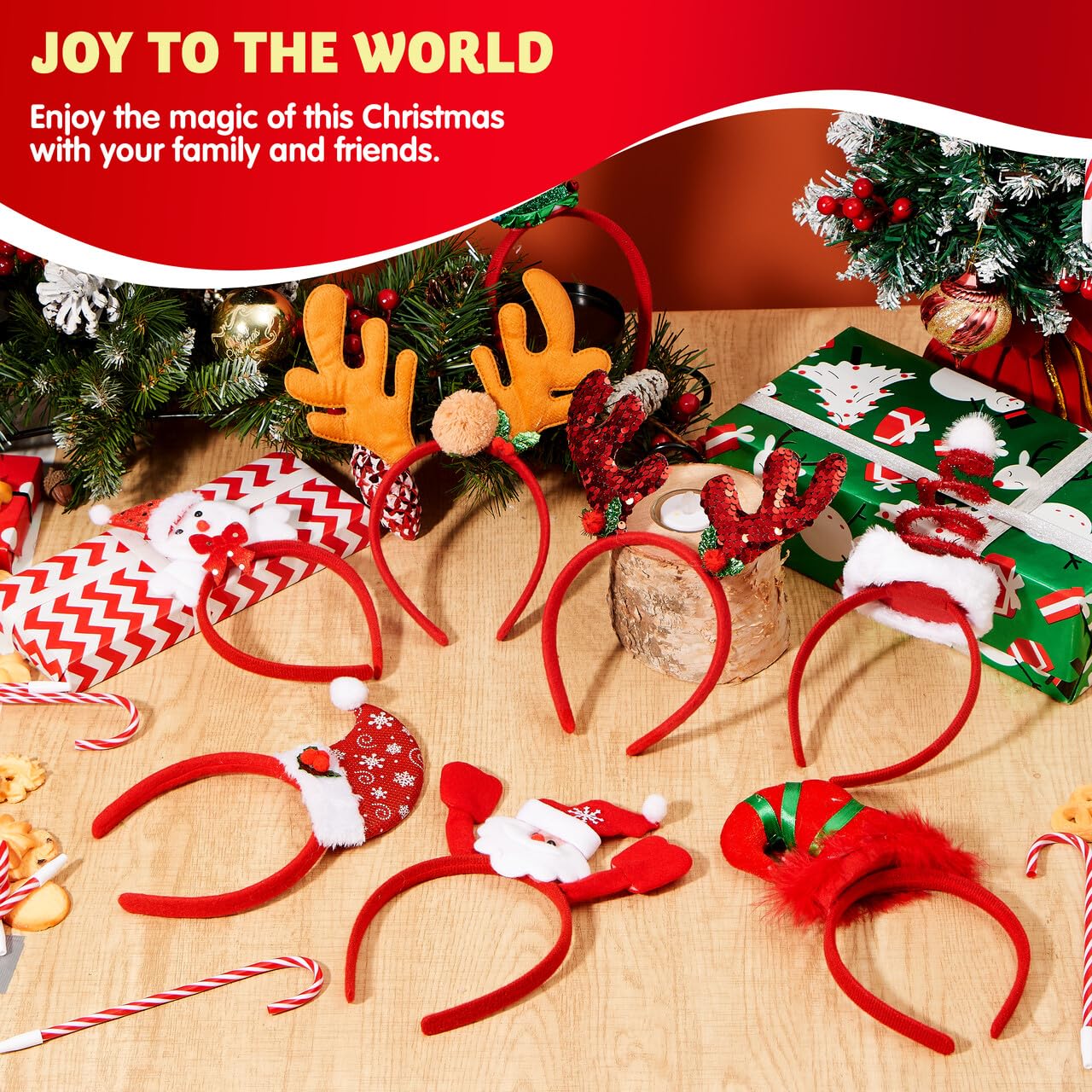JOYIN Christmas tree headband brings cheerful vibes to photos.