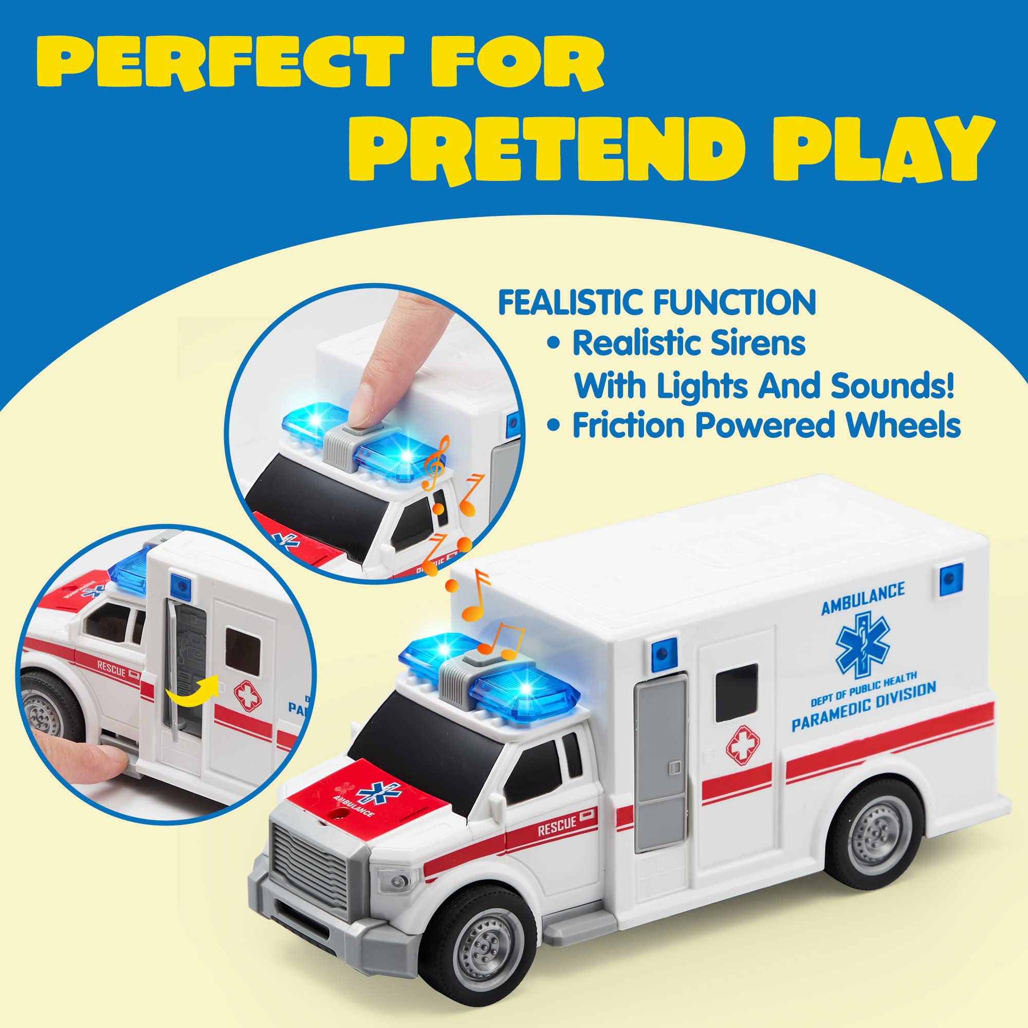 JOYIN ambulance toy ideal for role play and caregiving scenarios