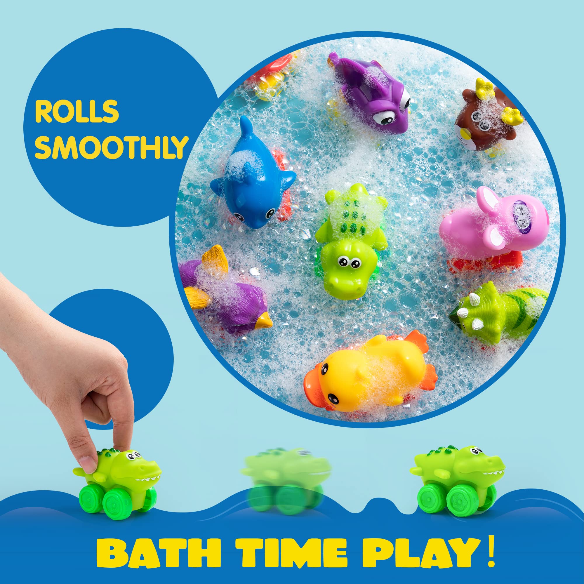 JOYIN Bath play trucks with wheels ready for water fun