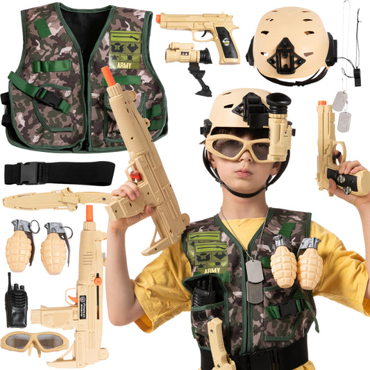 JOYIN army costume camouflage vest for authentic military role play