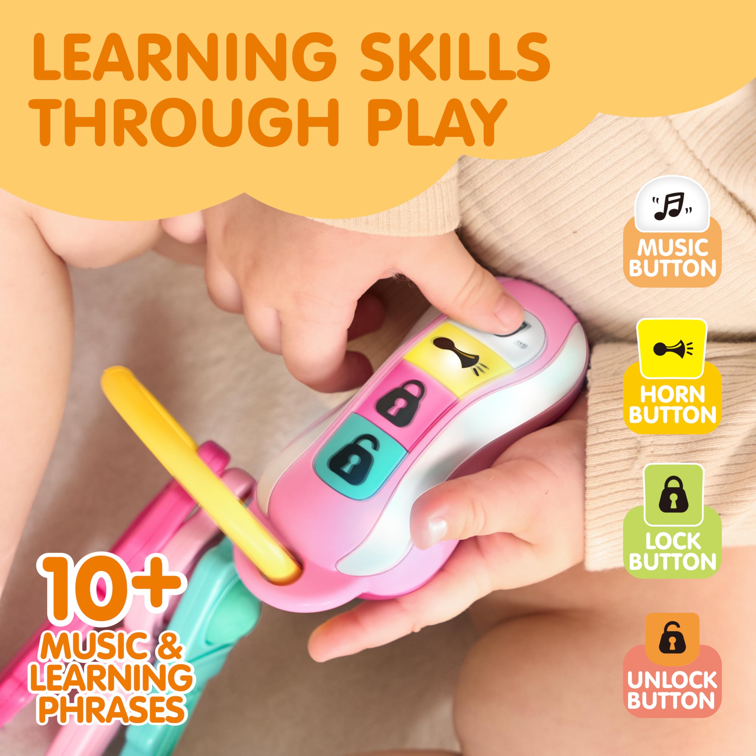 JOYIN baby keys teether with silicone squeeze key for tactile exploration