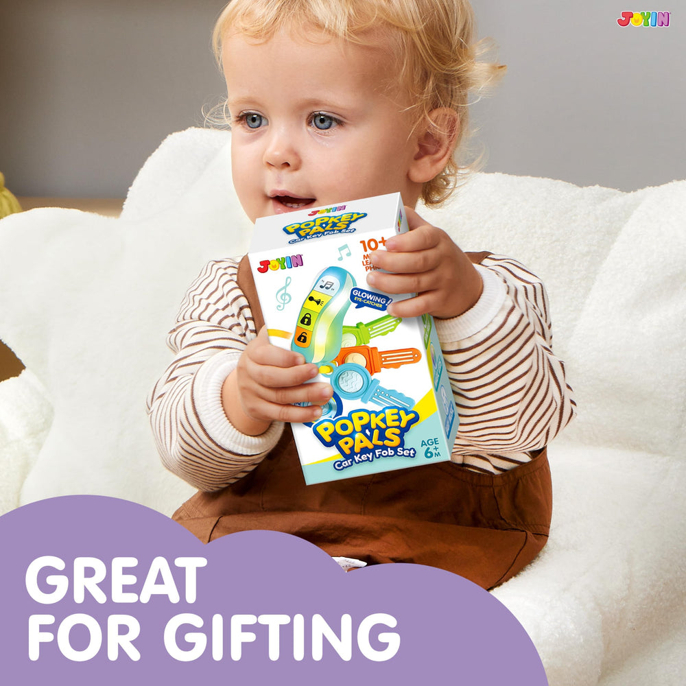 JOYIN Baby Car Keys Teether textured keys provide varied tactile experiences for toddlers.