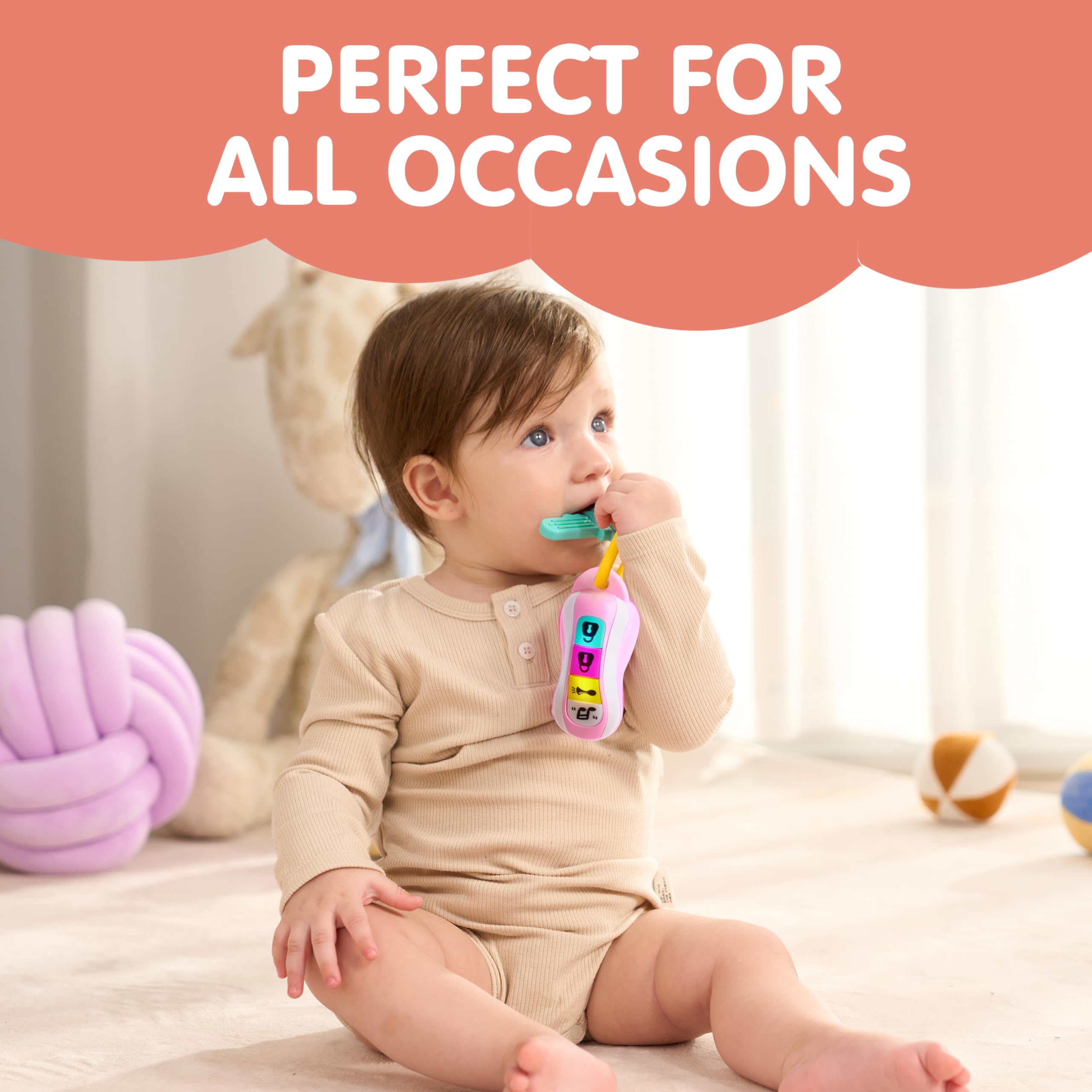JOYIN sensory key teether provides varied textures for tactile development