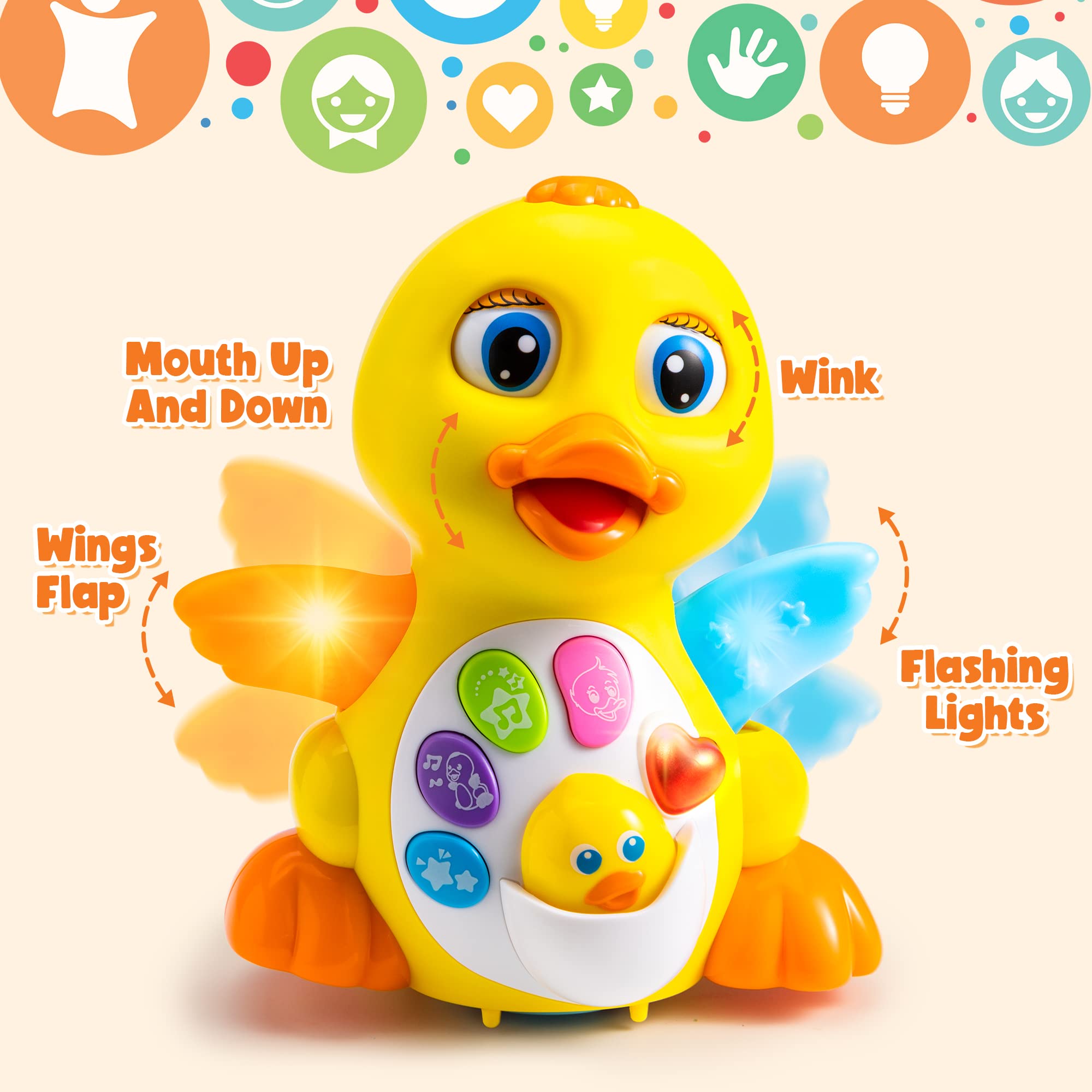 JOYIN Baby Duck top head button activates dance and interaction