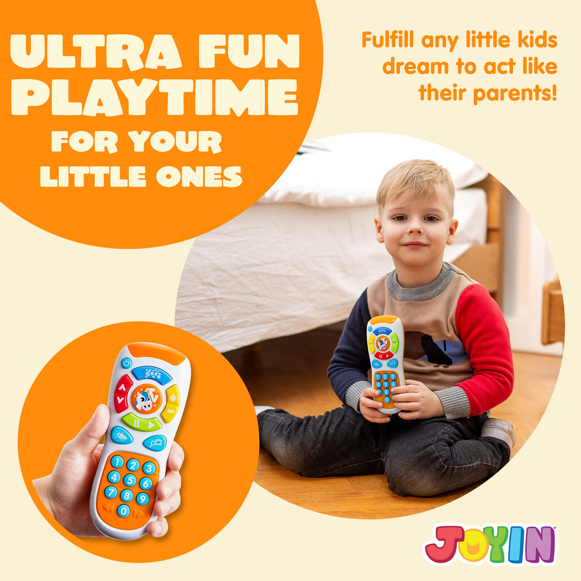 JOYIN baby phone pretend screen with cheerful speakers for music and pretend calls