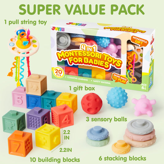 JOYIN stacking rings support size differentiation and hand coordination.