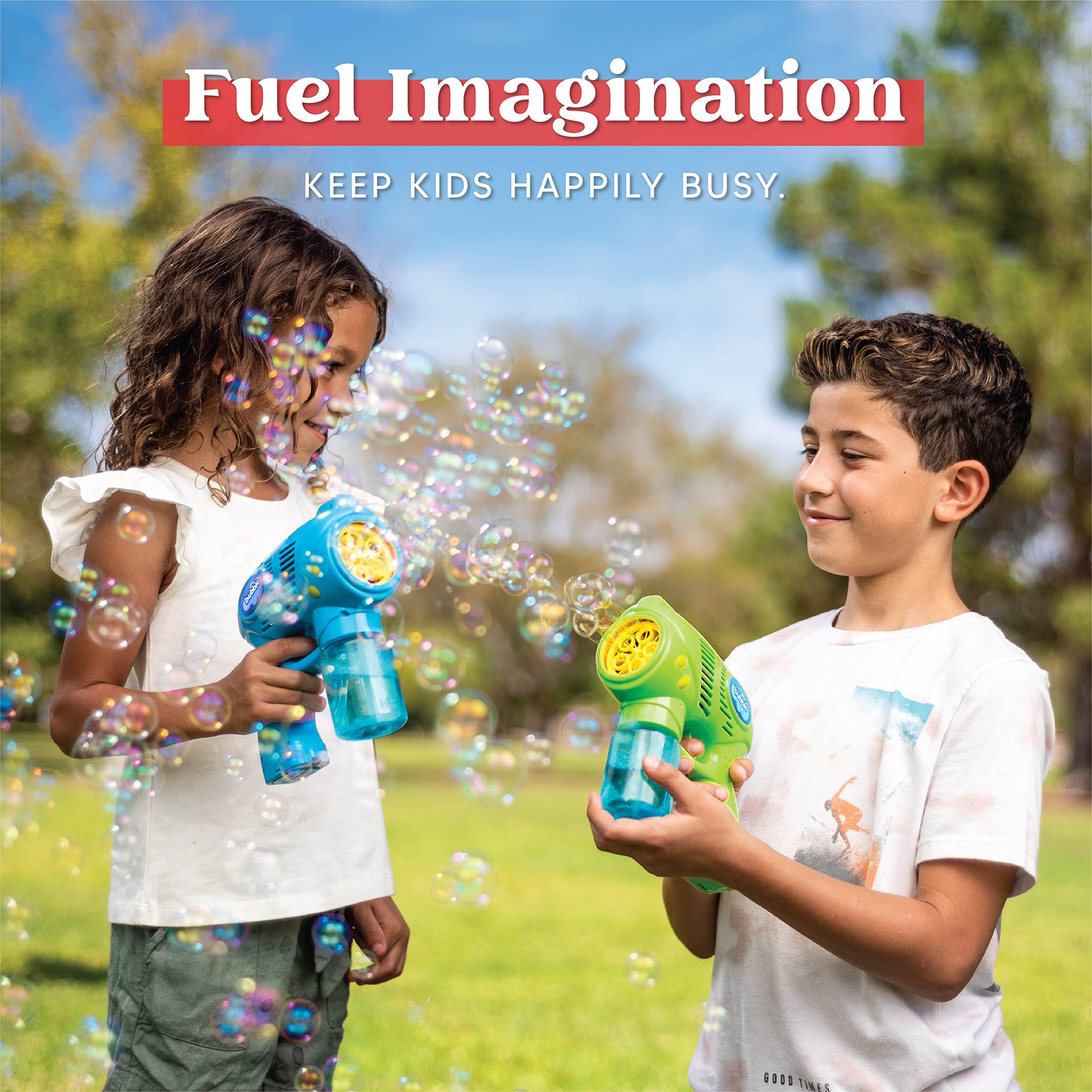 JOYIN battery-powered bubble toy delivers smooth bursts for active outdoor fun