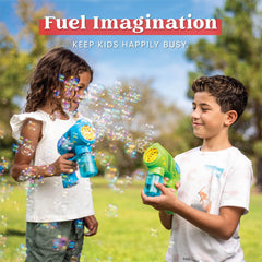 JOYIN battery-powered bubble toy delivers smooth bursts for active outdoor fun