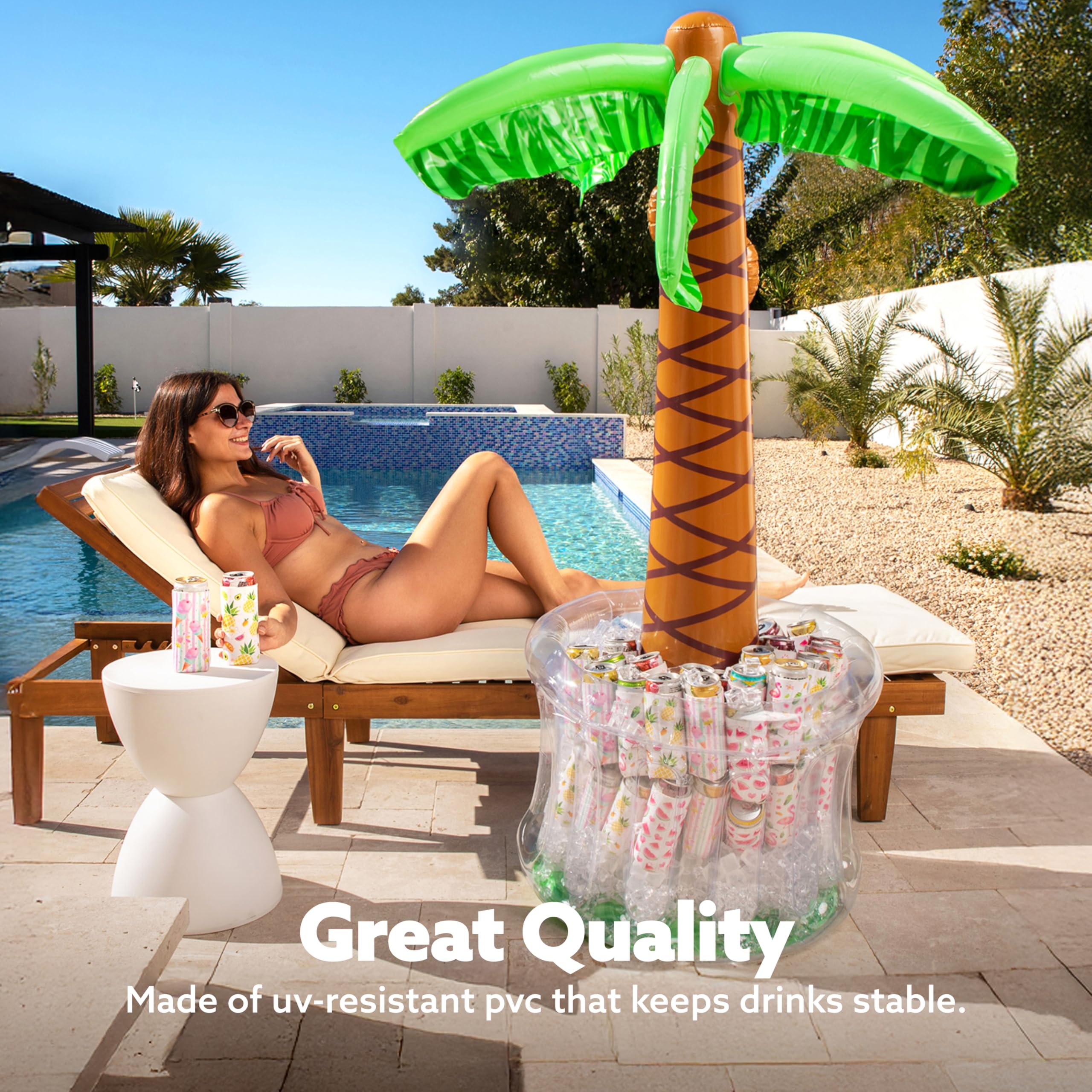 JOYIN 5-foot palm tree doubles as drink chiller and centerpiece.