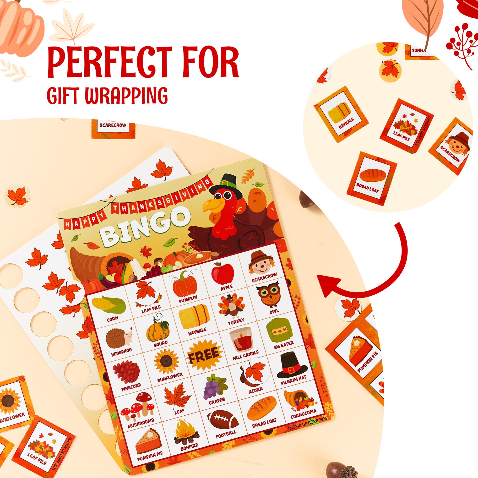 JOYIN 5x5 bingo cards for easy setup and family-friendly competition.