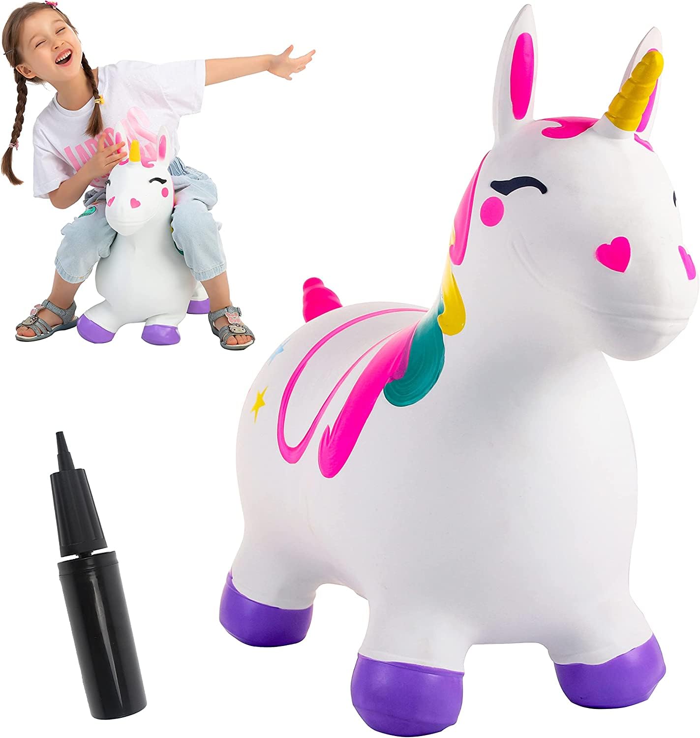 JOYIN Bouncy Unicorn Hopper in white, encouraging active play and balance for kids