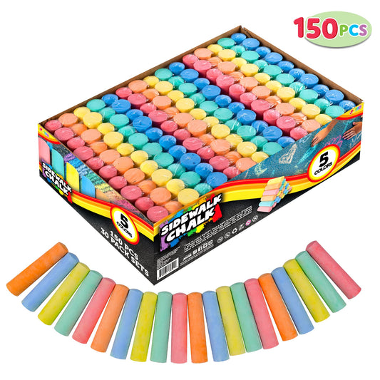JOYIN bright color chalk 5 colors for vibrant driveways and sidewalks.