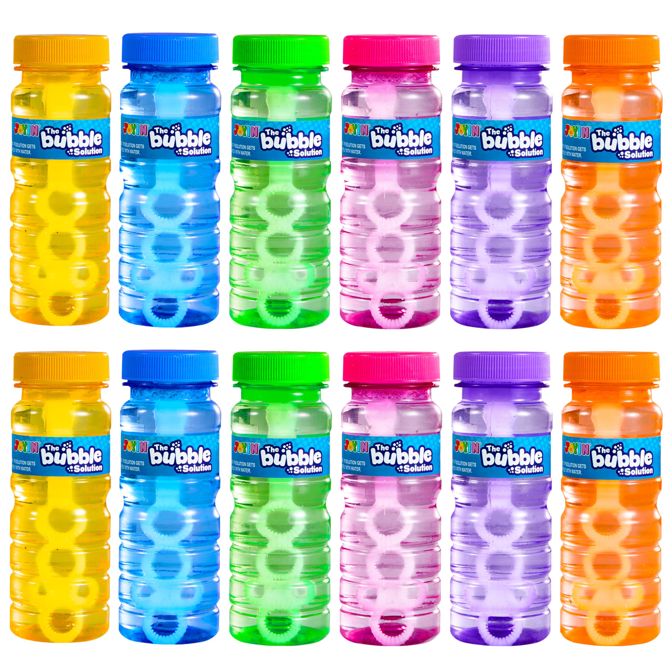 JOYIN Bubble Bottles with wand showing bubble trails for quick bubbles during play