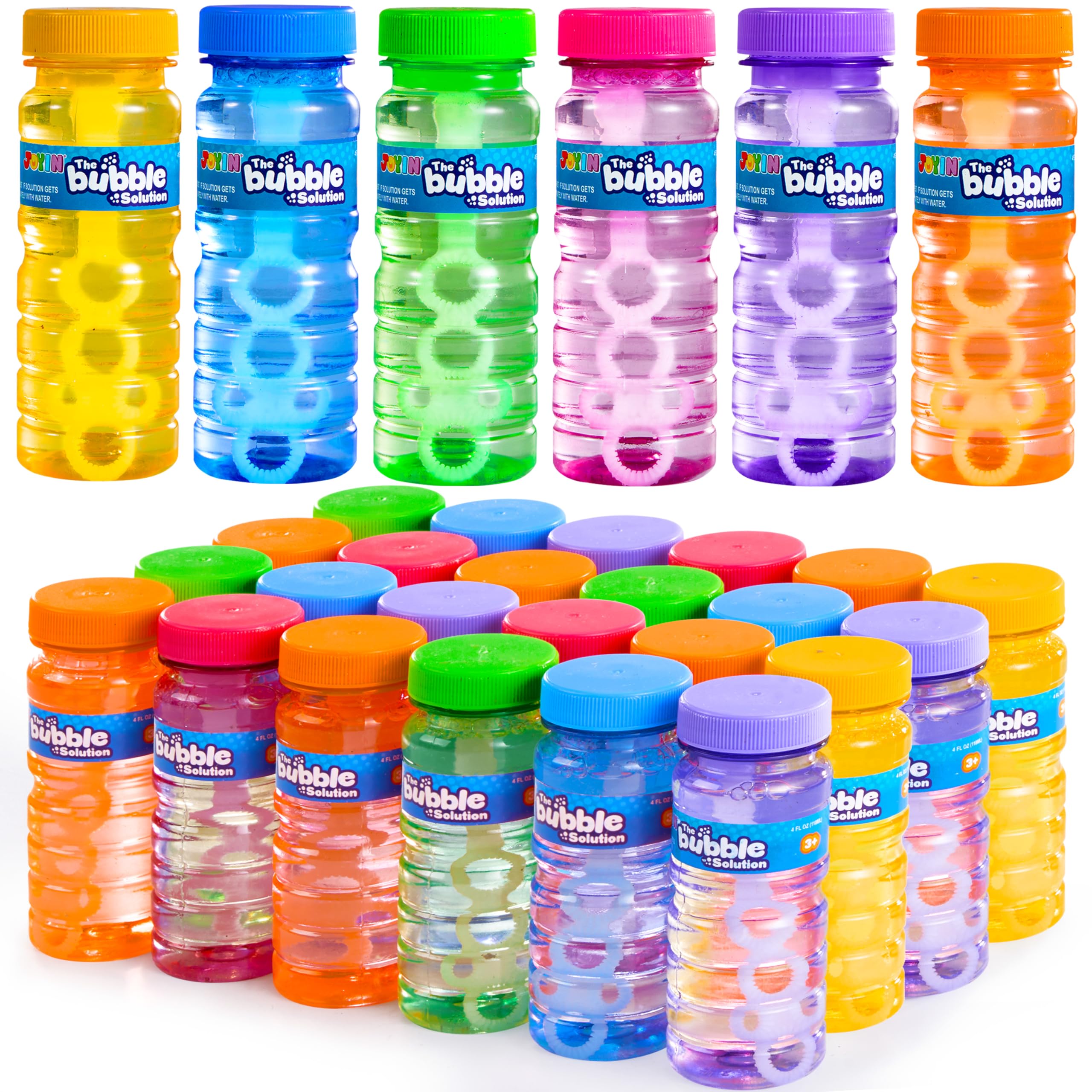 JOYIN Bubble Bottles yellow assortment with wand for outdoor play and easy bubbles