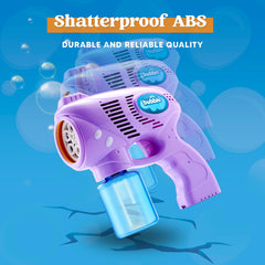 JOYIN bubble guns in action with two triggers for easy play