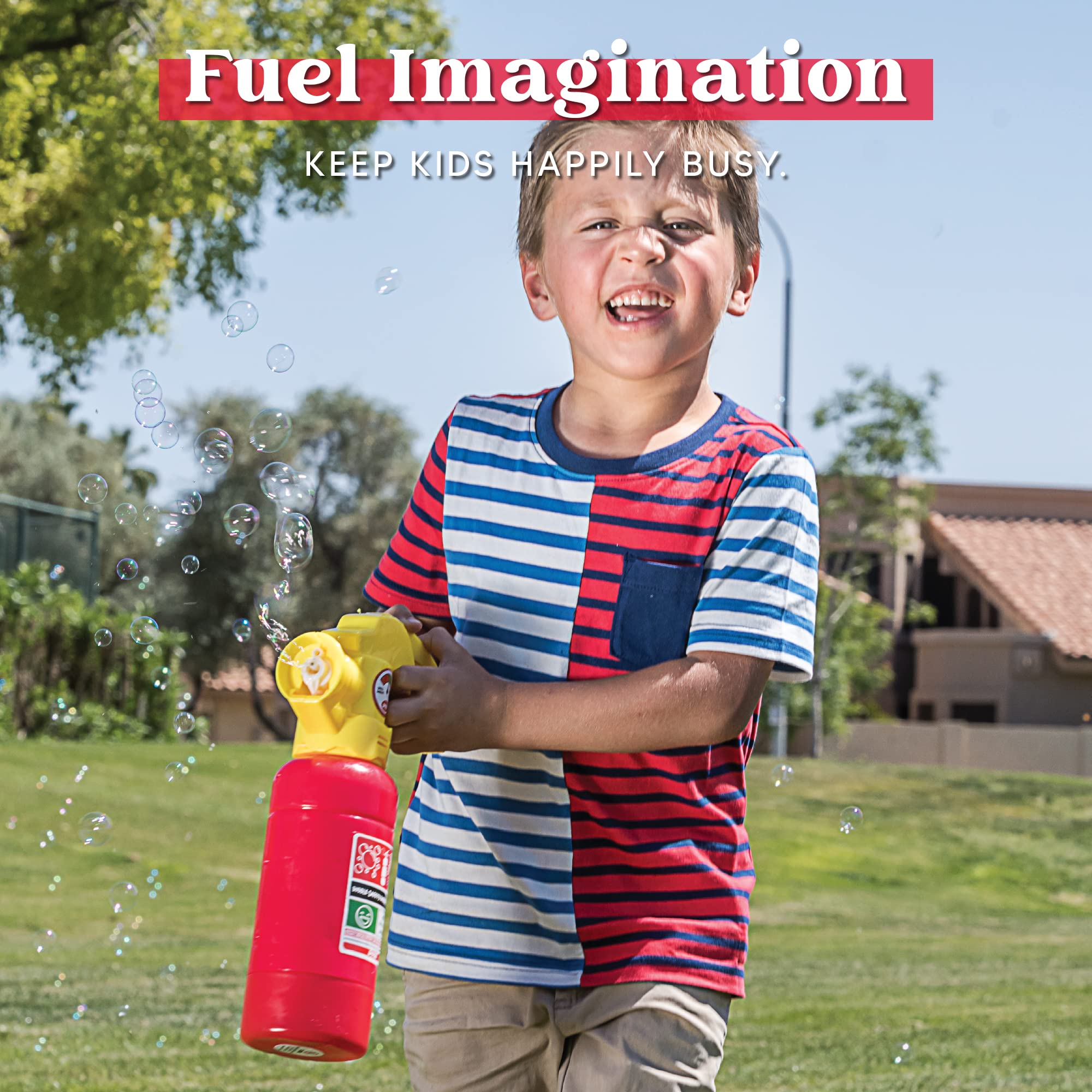 JOYIN Bubble Maker outdoors creating a summer party vibe