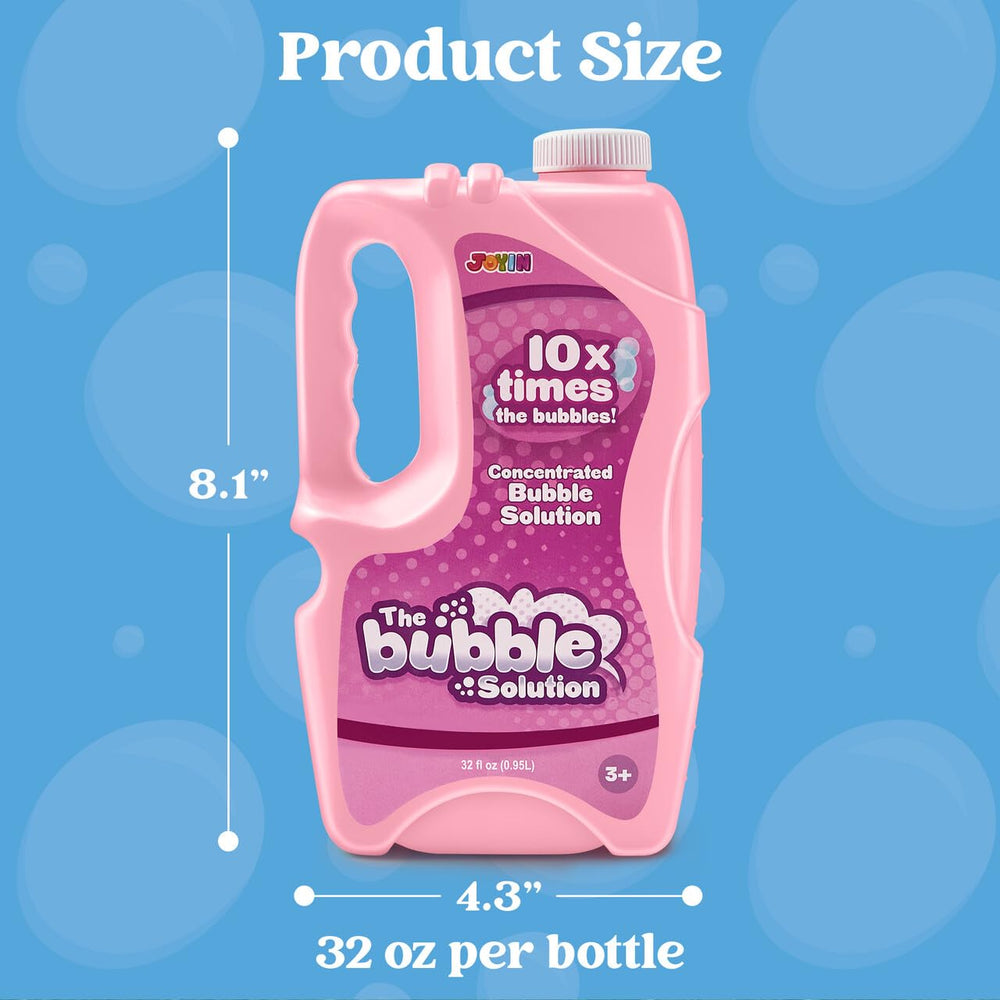 JOYIN bubble solution label close-up shows safety-tested content for parents