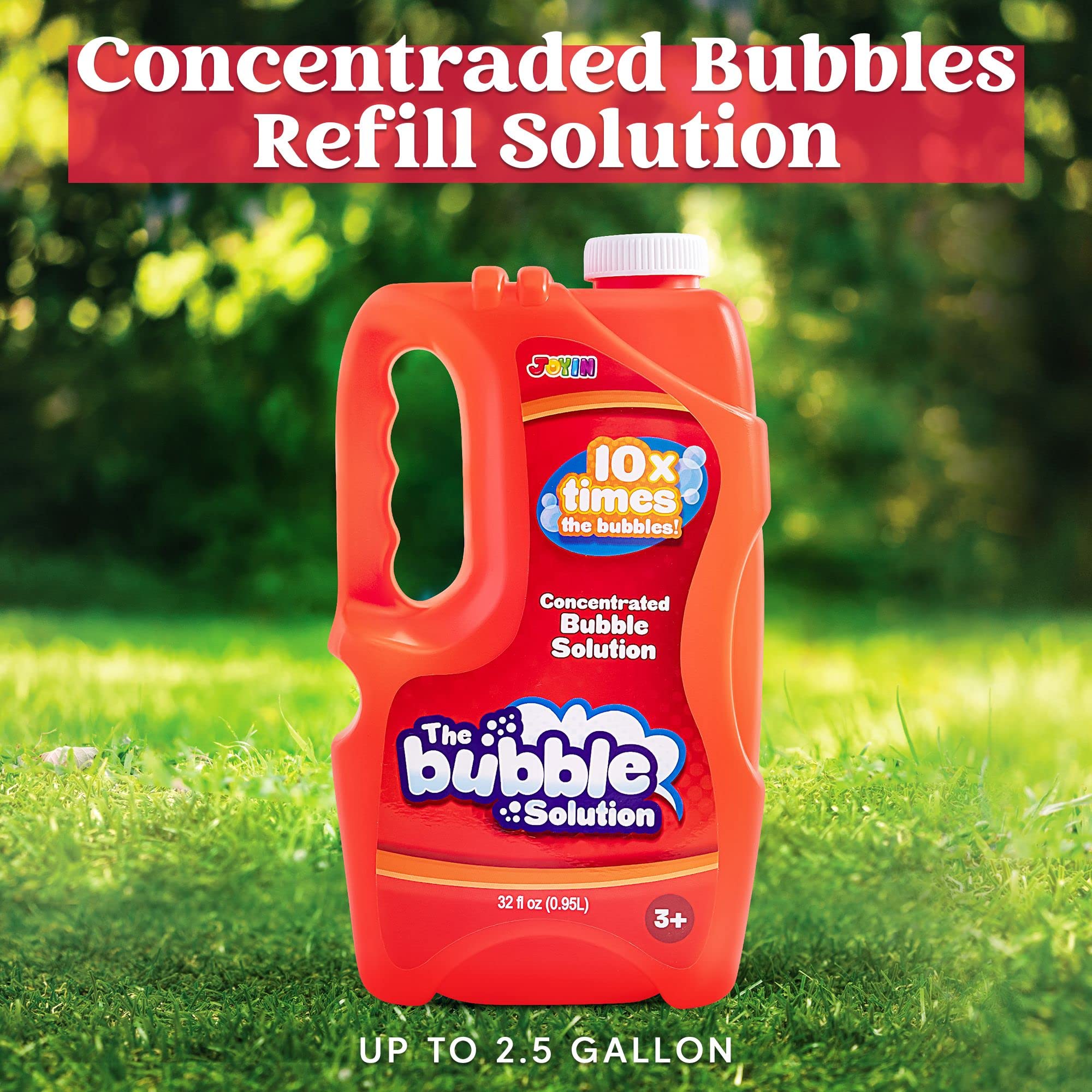 JOYIN green bubble solution showing regular and giant bubble options for parties
