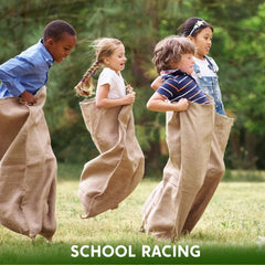 JOYIN burlap sacks designed for outdoor play and family gatherings.