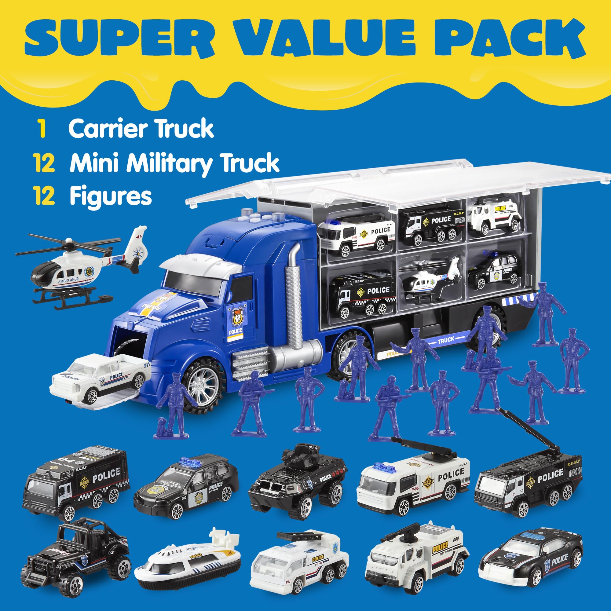 JOYIN carrier truck with trucks for hands-on playtime