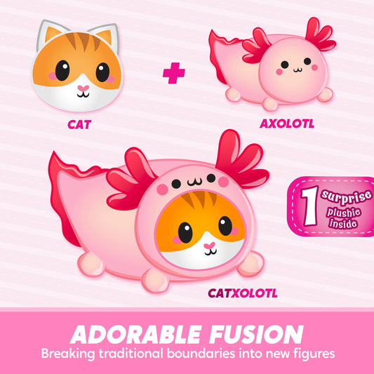JOYIN CATXOLOTL cat face orange white, dual-character plush sparks imaginative play.