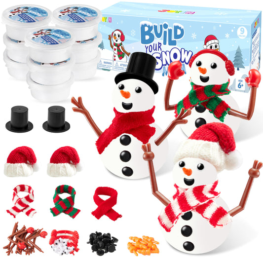 JOYIN Christmas Build a Snowman Kit with clay boxes enables creative pretend play at home.
