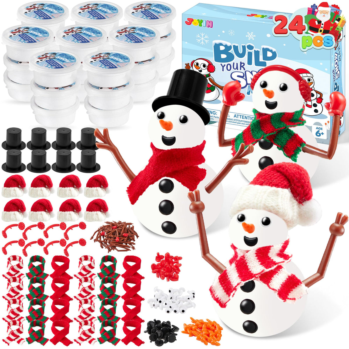 JOYIN Christmas Build a Snowman Kit hats for creative holiday crafts and festive group play