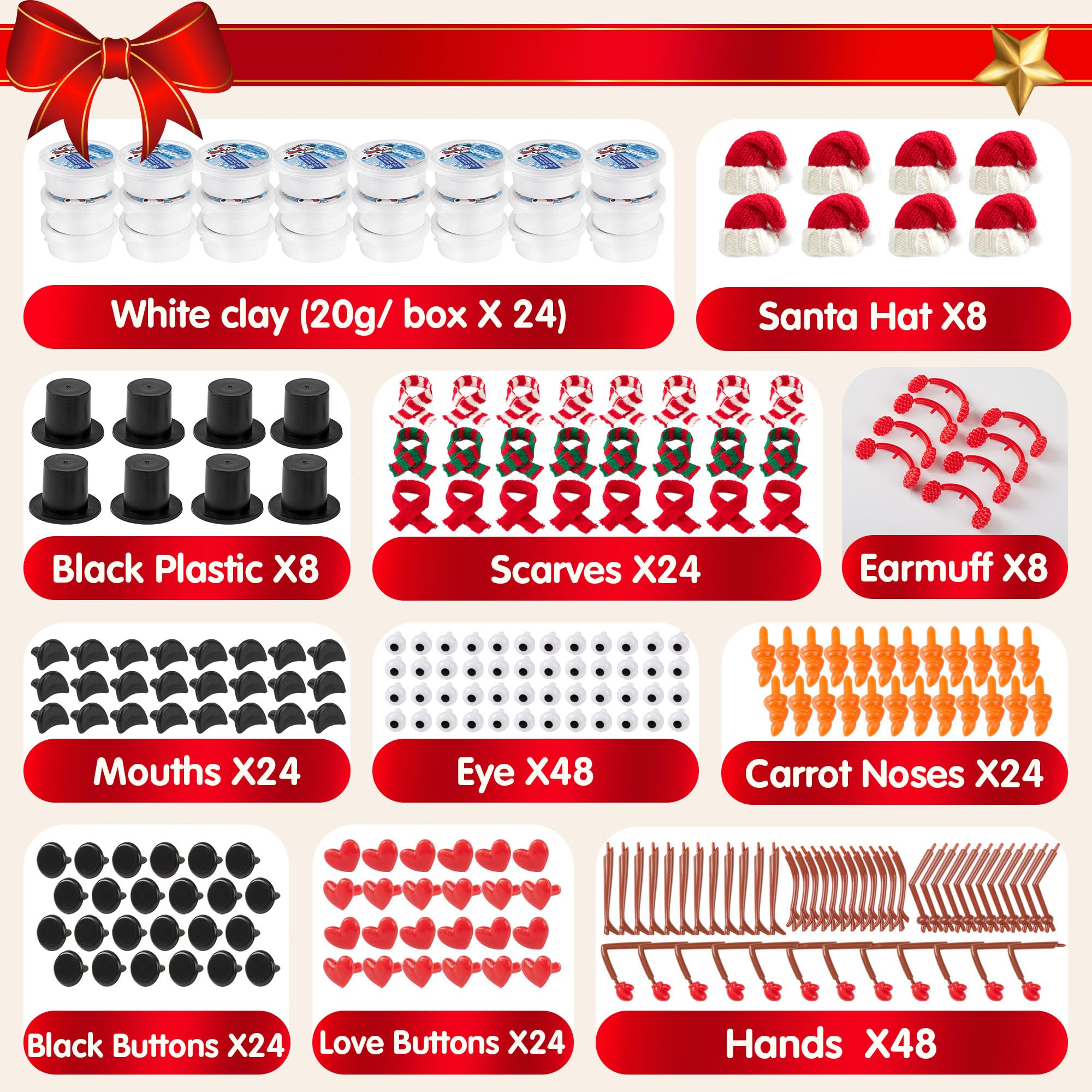 JOYIN Snowman Kit scarves enhance color designs and cozy holiday décor for kids' activities
