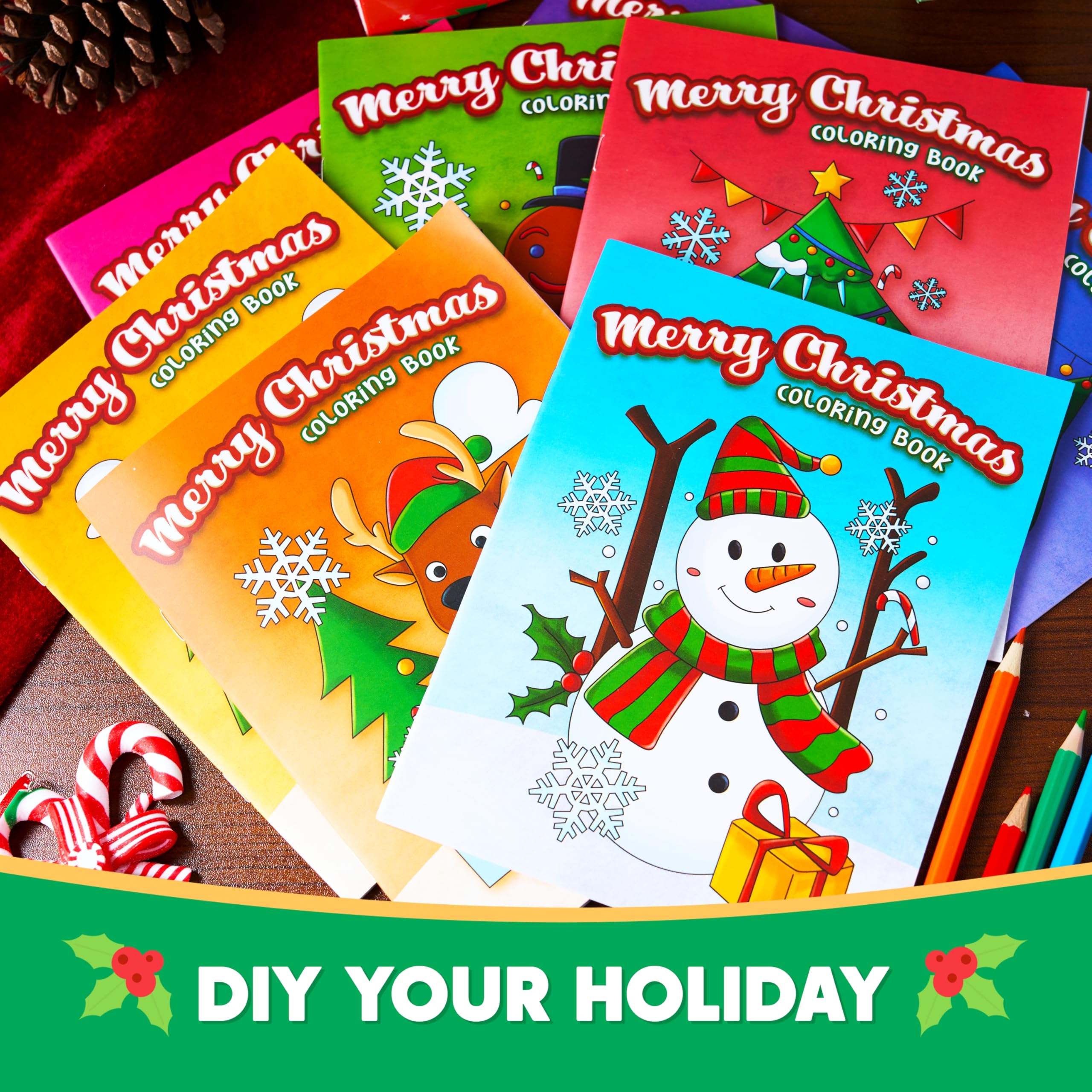 JOYIN polar bear cover depicting cozy holiday moments to color