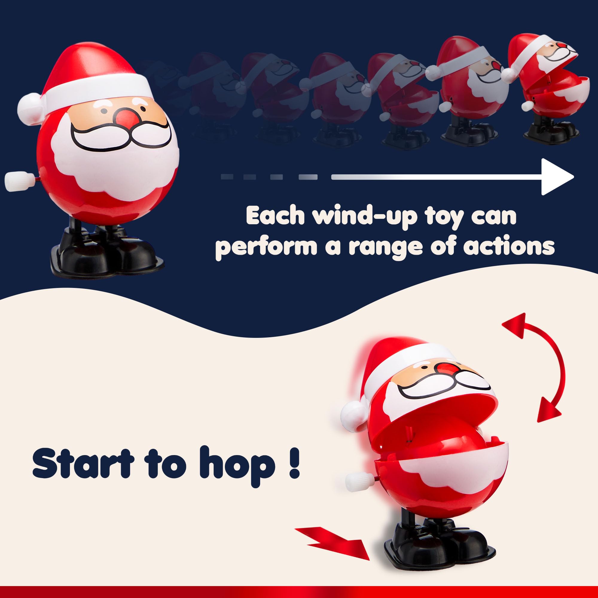 JOYIN christmas-decor wind-up toys for mantel and tree displays.