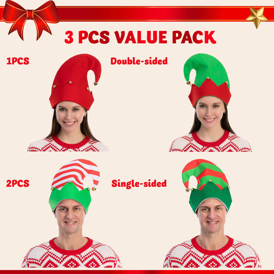 JOYIN elf hat with red-green stripes for playful holiday outfits