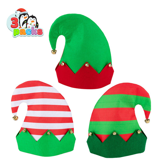 JOYIN Christmas elf hat with red and white stripes, ideal for festive parties