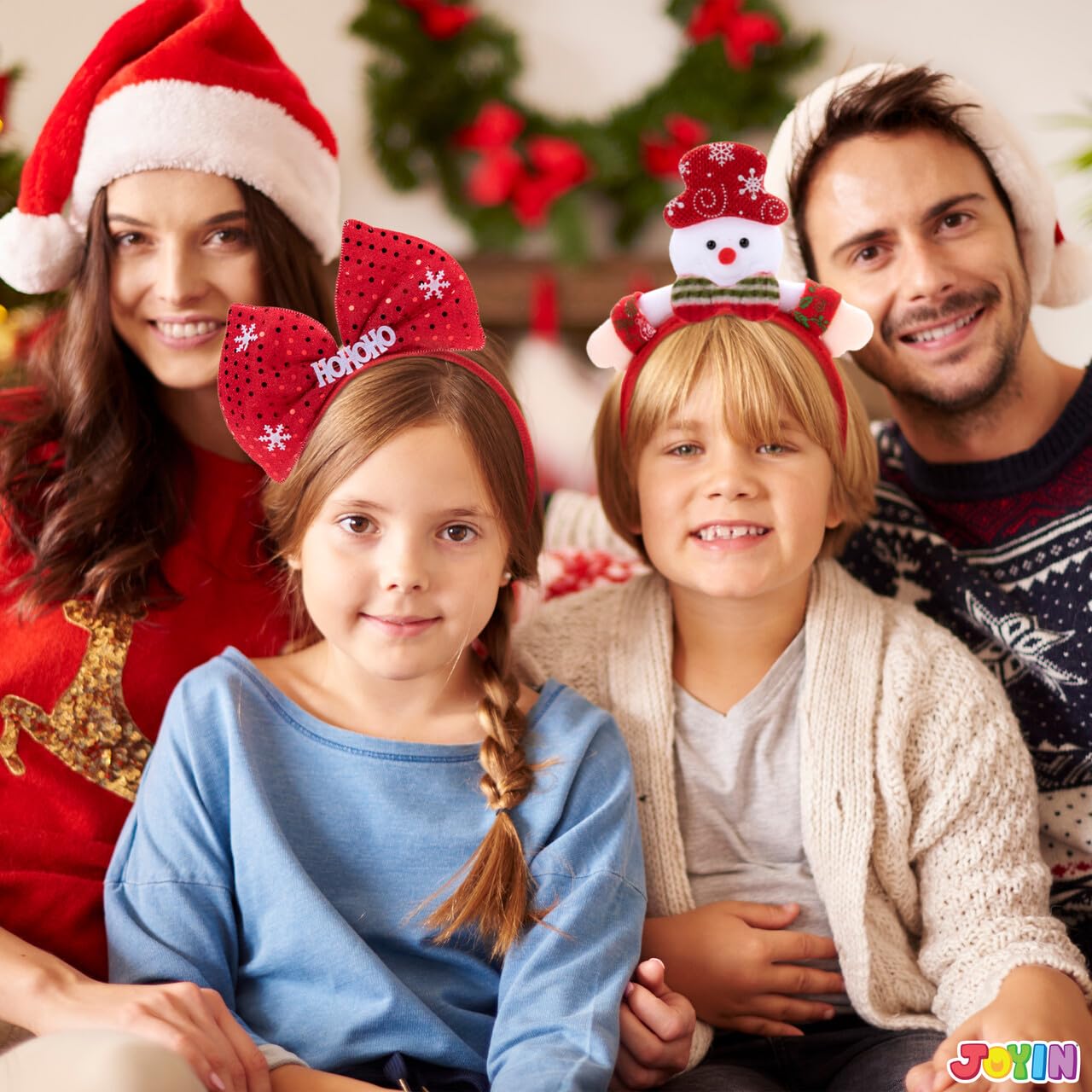 JOYIN Santa red bell headband glints in Christmas event selfies