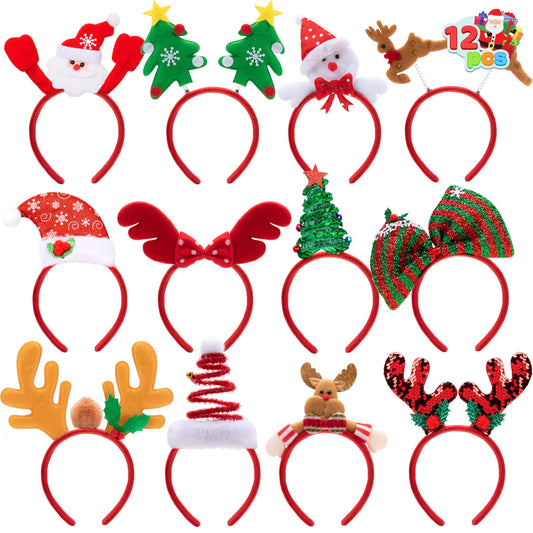 JOYIN Santa hat with holly berry headband, ideal for festive photos.