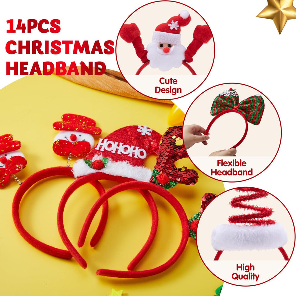 JOYIN Christmas headbands Santa hat accent for photos