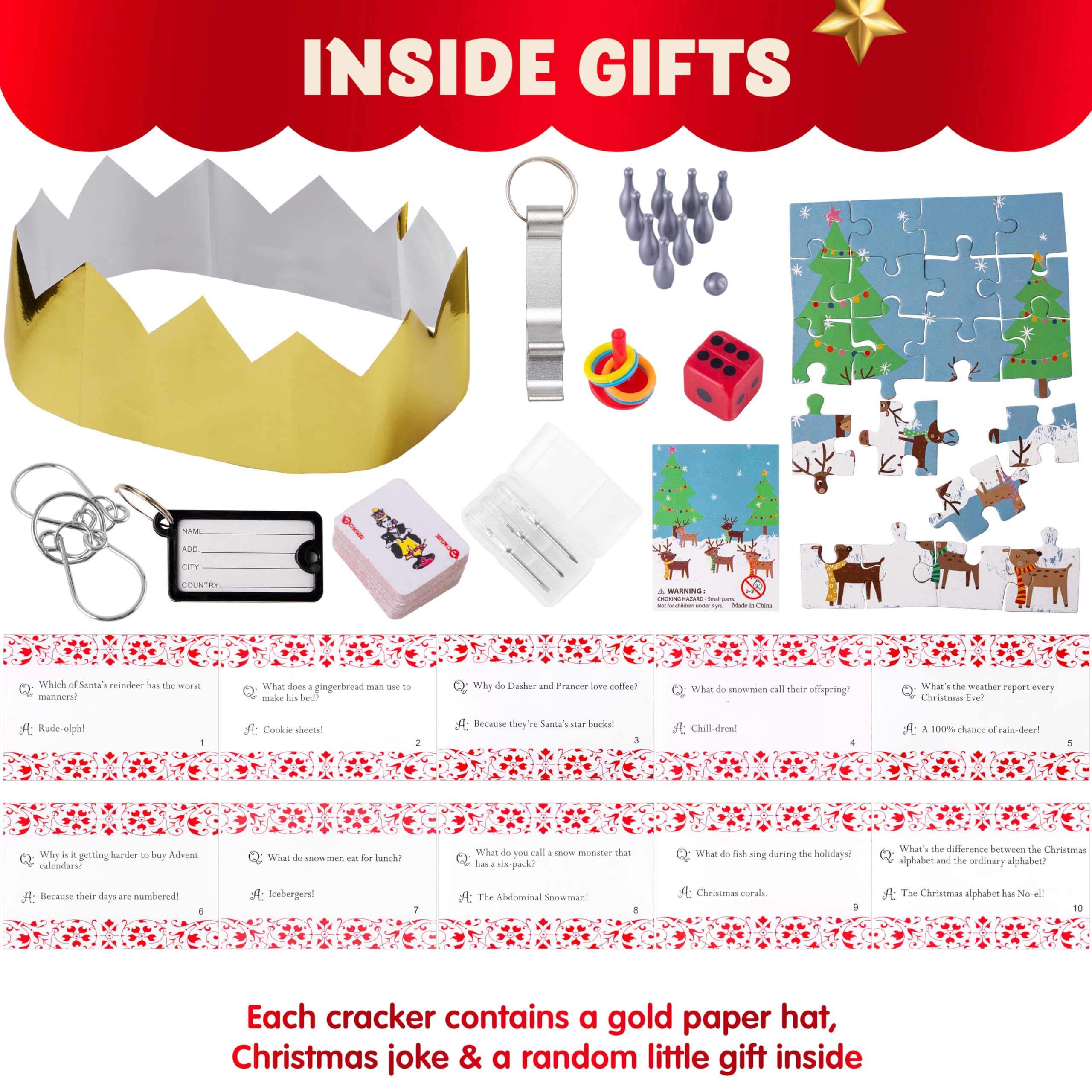 JOYIN Christmas jokes card offers quick laughs for holiday table