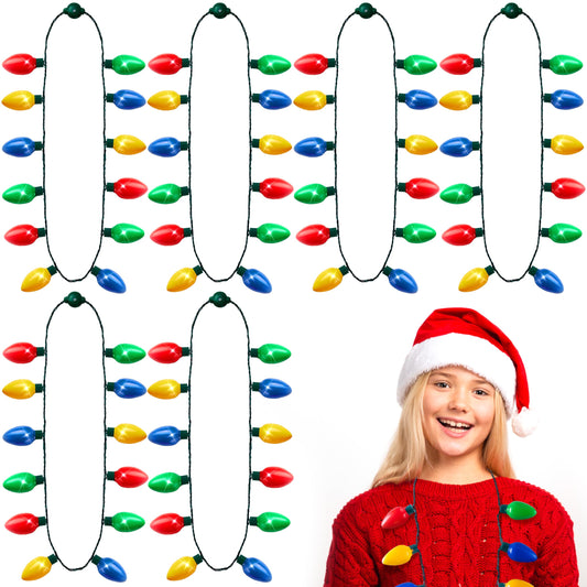 JOYIN Christmas LED necklace with 12 bulbs in multi-colors for festive outfits.