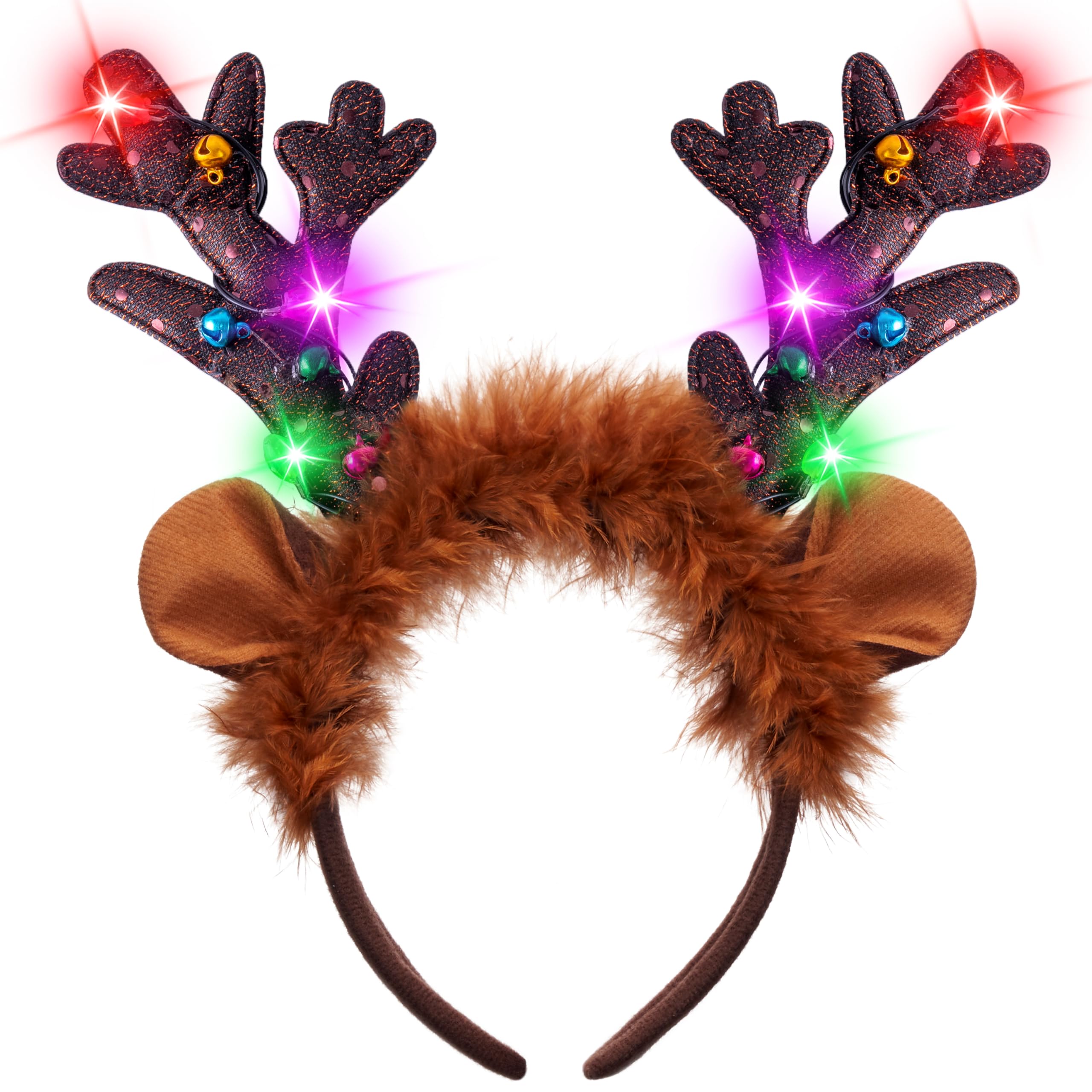 JOYIN Christmas light-up headband with reindeer antlers for festive cosplay