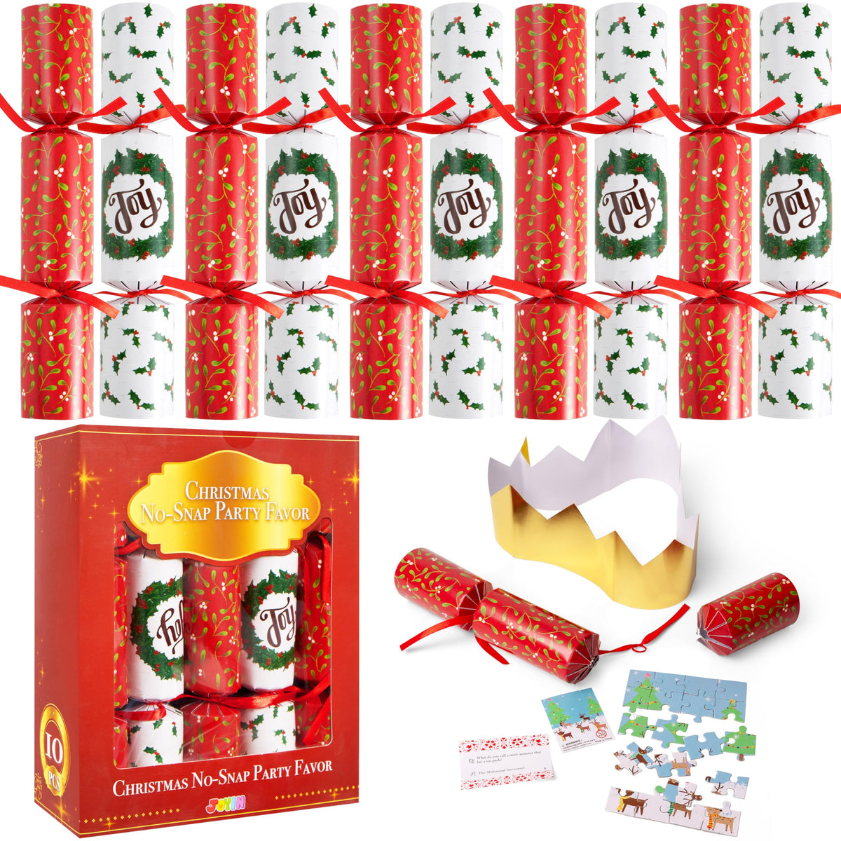 JOYIN Christmas no-snap table favor 10in with a surprise gift boosts table fun
