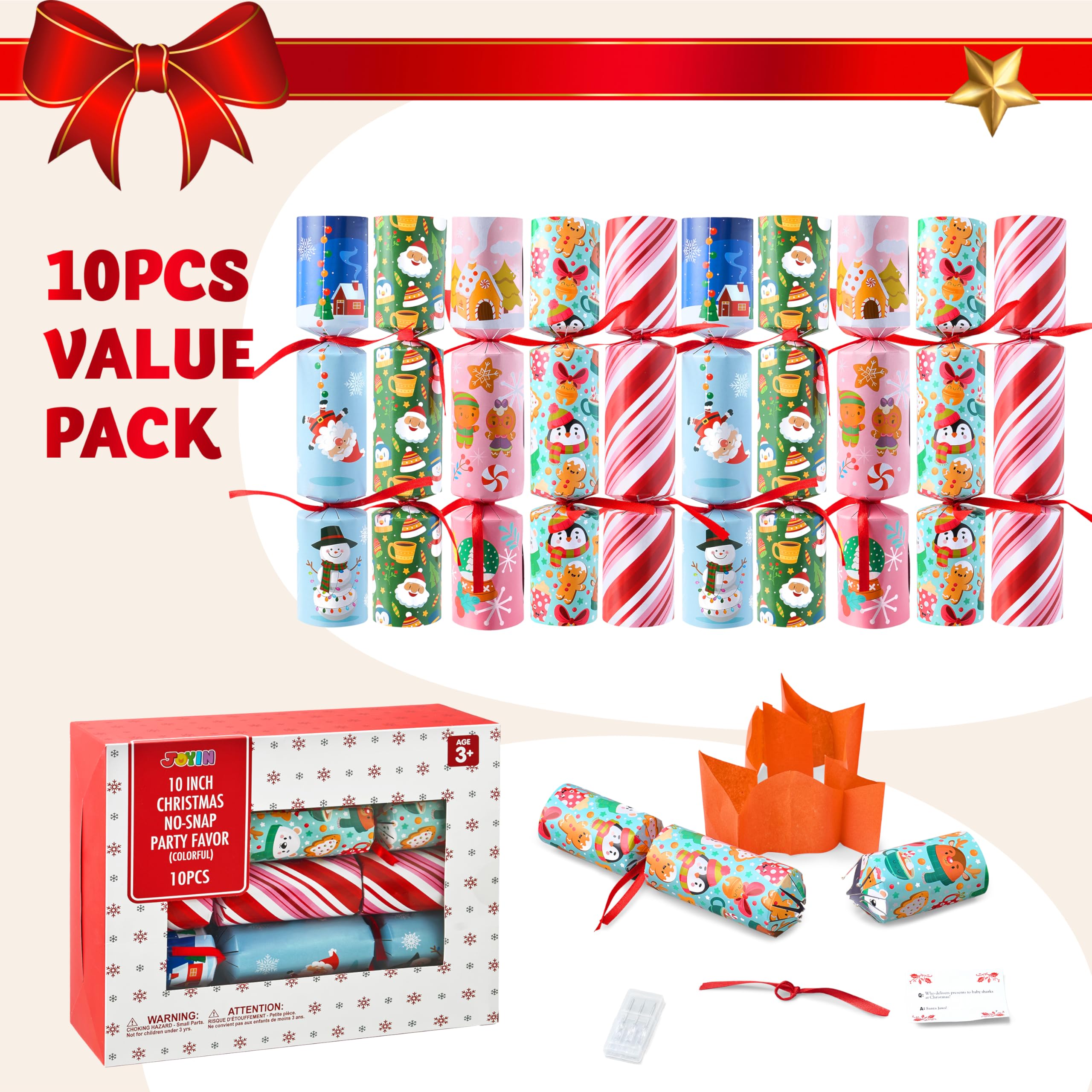 JOYIN Christmas party hat no-snap design enhances kid-friendly holiday games