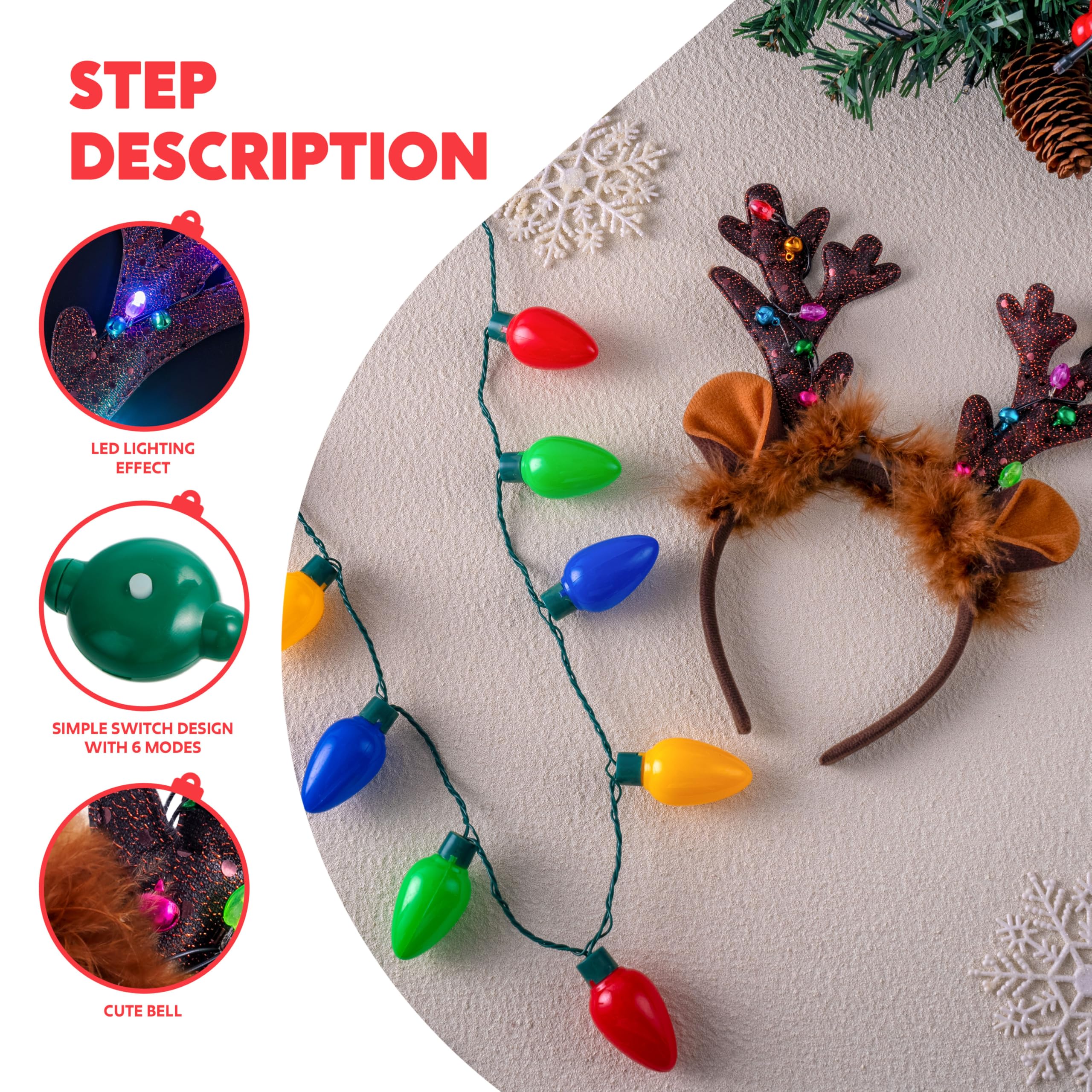 JOYIN Christmas party setup featuring necklace and headband for photos
