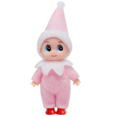 JOYIN pink elf plush doll with festive pose for Christmas decor and gifting.