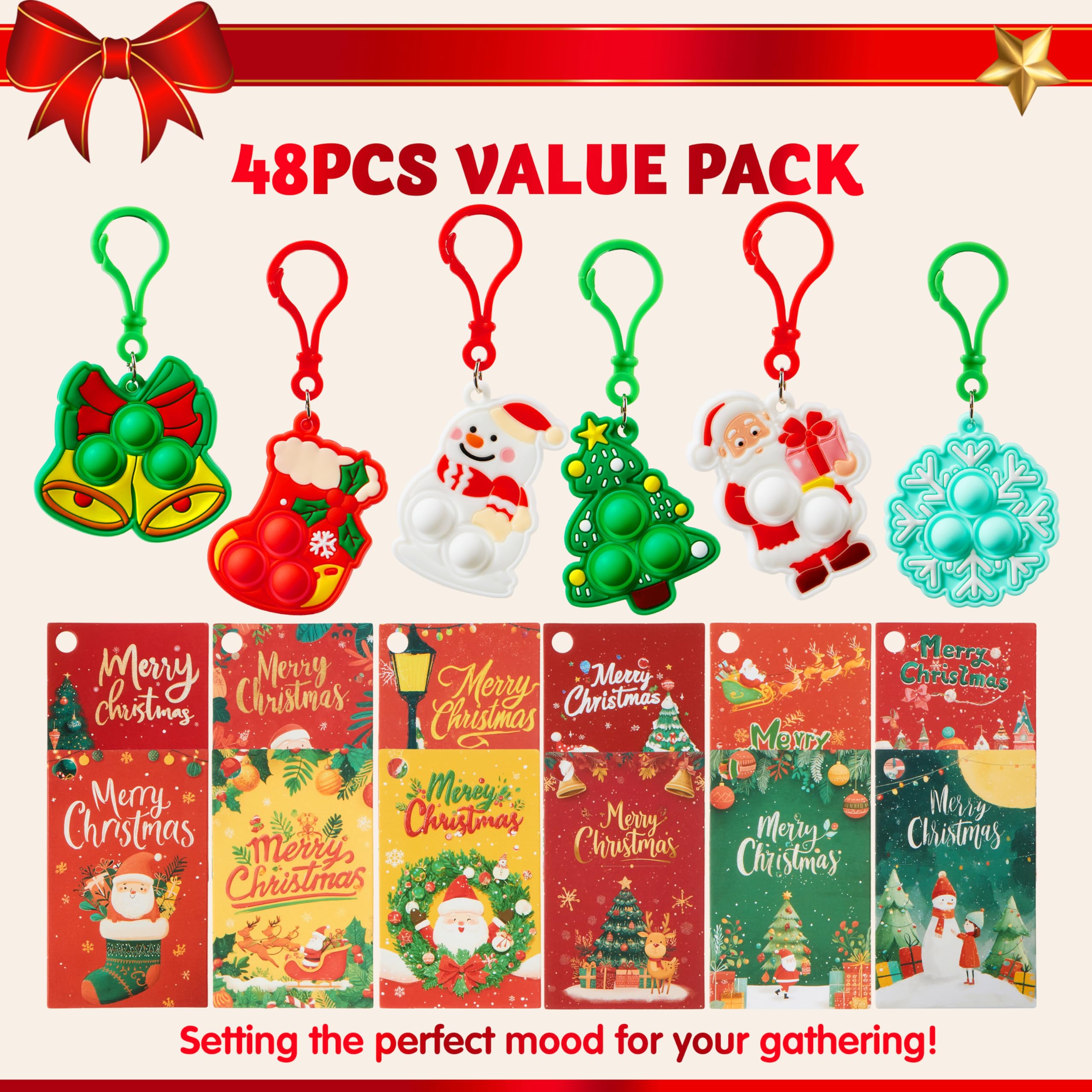 JOYIN Christmas pop toy stocking design promotes focus and easy sharing at gatherings.